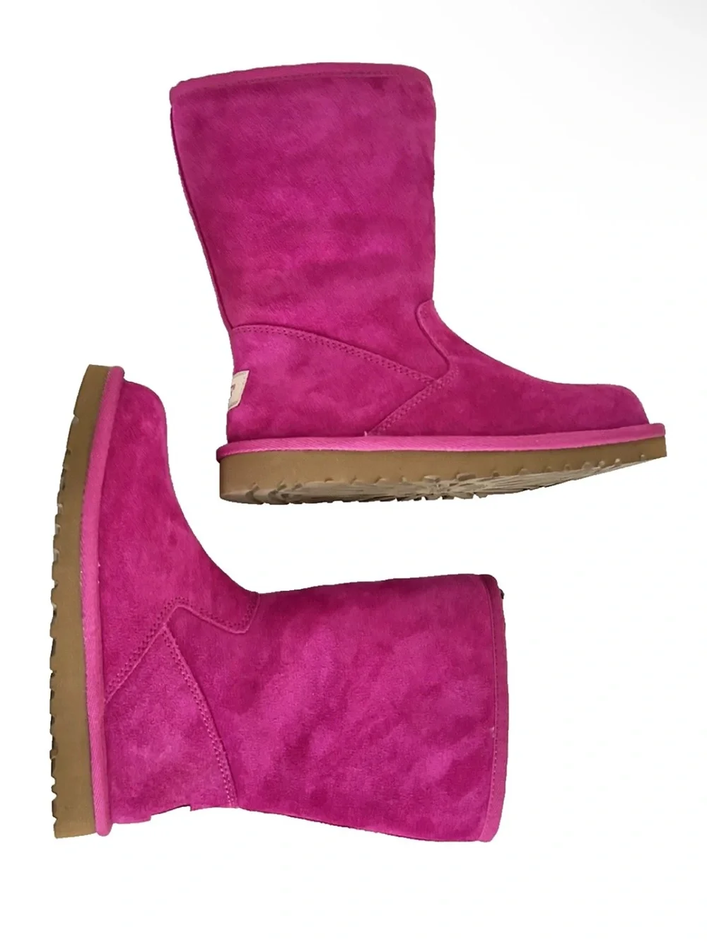 UGG | Lil Sunshine Boots Girls Size 13 Pink Side Zip Slip On Sheepskin